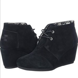Tom’s Black Suede Women’s Desert Wedges